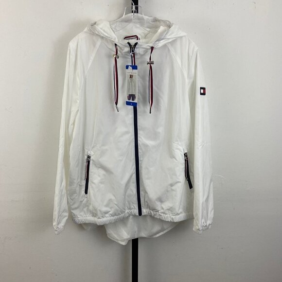 Tommy Hilfiger White Windbreaker w/Pleated… - Picture 4 of 11